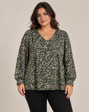 Picture of PLUS SIZE V NECK PRINTED TOP